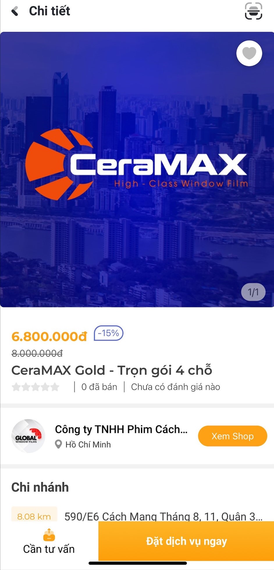 Dán phim cách nhiệt CeraMAX trên App WIddy